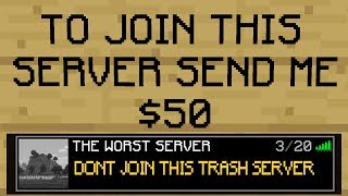 Joining THE WORST REVIEWED Minecraft Server (1 STAR)