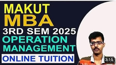 MBA 3rd semester operation management online class/online tuition/Makaut University/call@9831044518