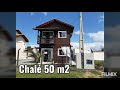 Casa de madeira pré fabricada. Chalé com 50 m2