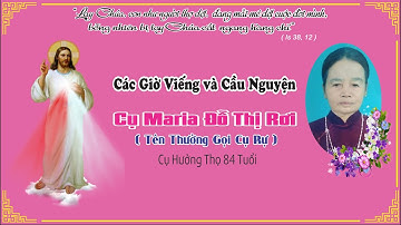 Các Giờ Viếng và Cầu Nguyễn Cho Linh Hồn Cụ Maria Đỗ Thị Rơi ( Tên Thường Gọi Cụ Rự )