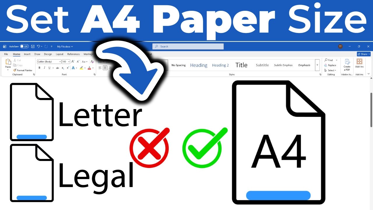 How to Set A4 Size in Word Document as Default - YouTube