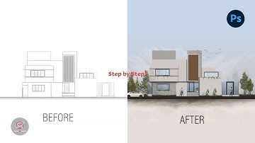 How to Render an Architectural Elevation in Photoshop | Step by Step Tutorial