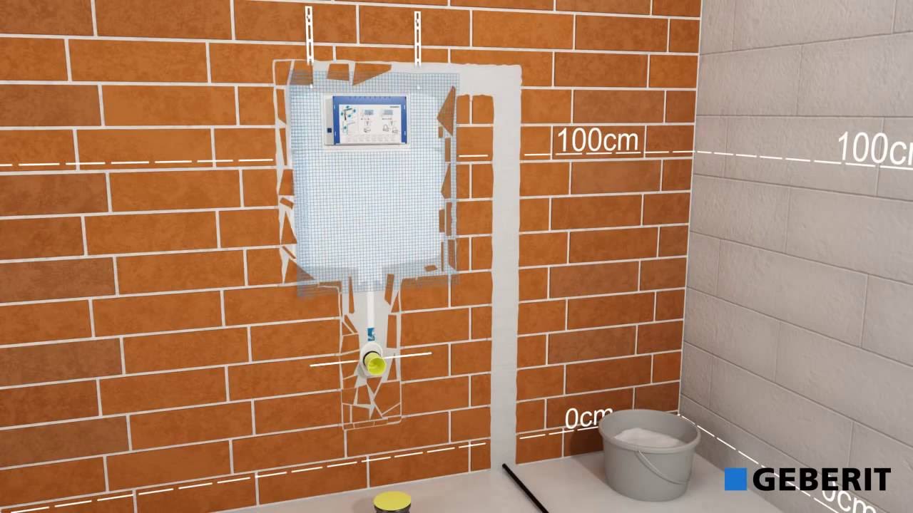 Geberit Sigma 8. Установка бачка скрытого монтажа для пристенного ...