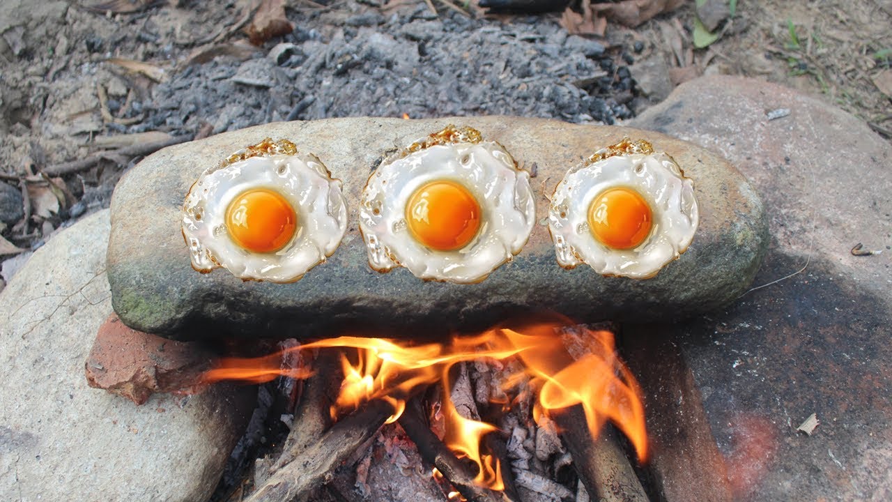 Primitive Survival: Cooking Bird Eggs on a Rock - Find the Bird ...