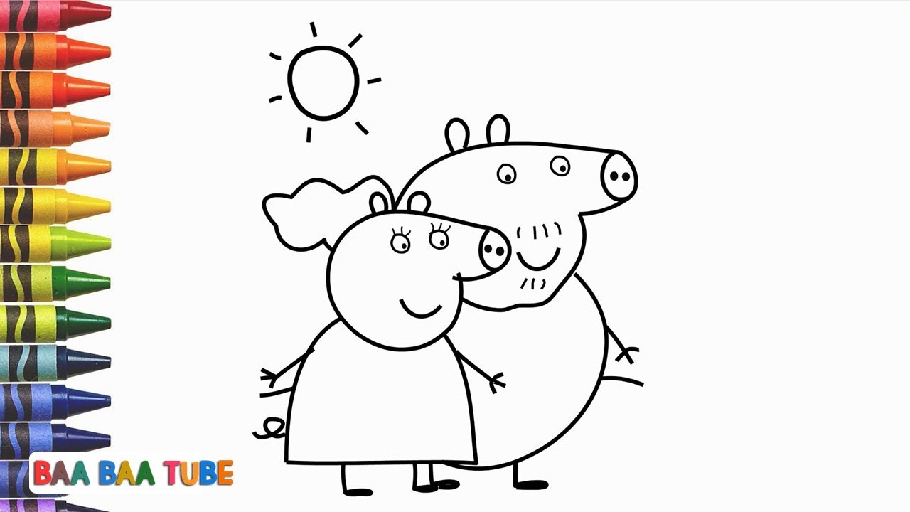 How to draw Granny And Grandpa Pig Peppa Pig Drawing and