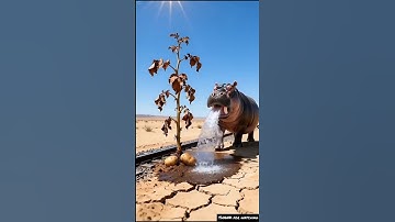 A hippopotamus saved a potato plant from drying out by watering it 😭#ai​ #tree​ #save​ #crazilyfunny