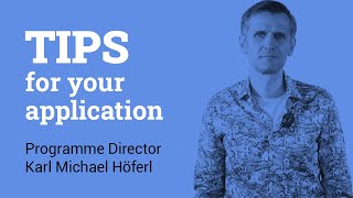 Tips for your application I IMC Krems I Sustainability Management