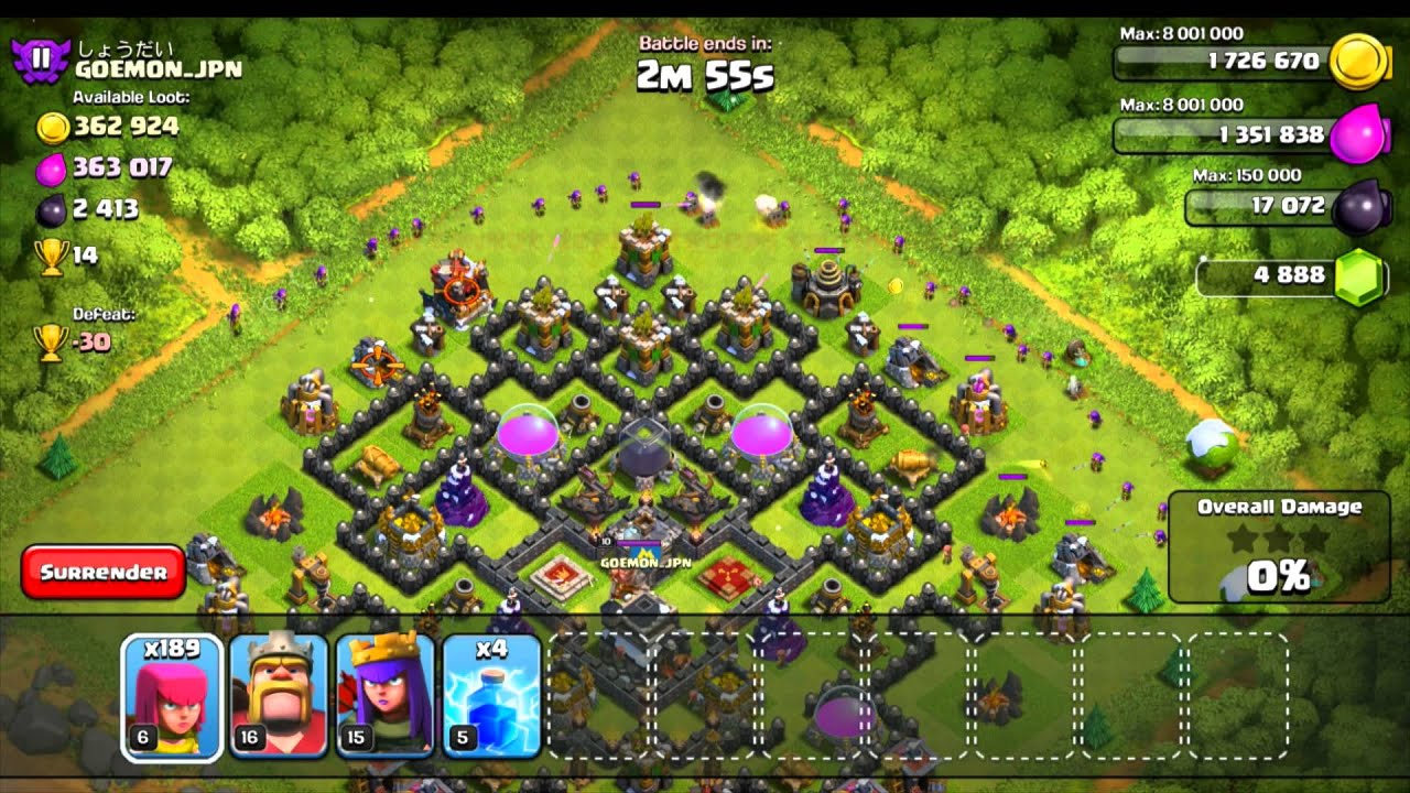 CLASH OF CLANS WORLDS FASTEST & CHEAPEST FARMING ARMY "TH7,TH8,TH9