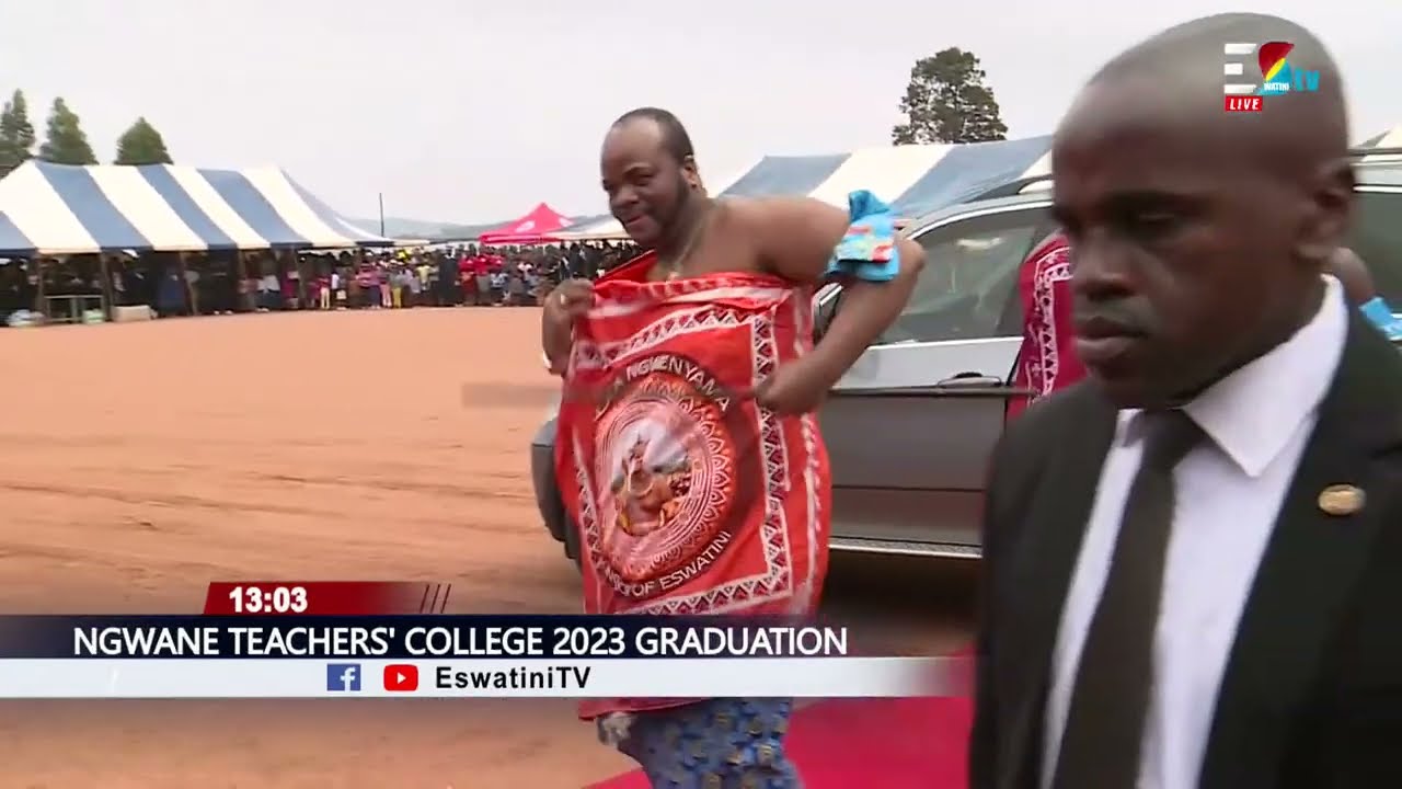His Majesty King Mswati III  arrives at Ngwane Teachers College Graduation 2023