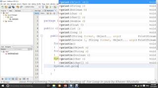Java Programming Tutorial no 36 Nesting of For Loop in java by Khezer Mustafa