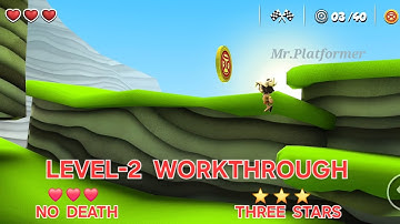 Manuganu Level 2 Walkthrough | No Death | 3 Stars | Mr Platformer