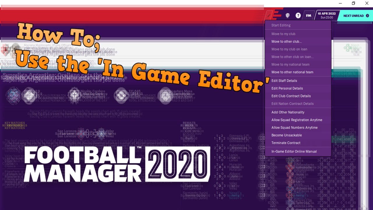 Using the In-Game Editor in FM21