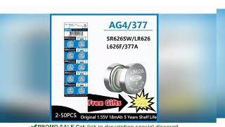 5-50Pcs High Capacity SR626SW AG4 alkaline Battery LR626 377A V377 1.5V Watch Button Cell Batteries