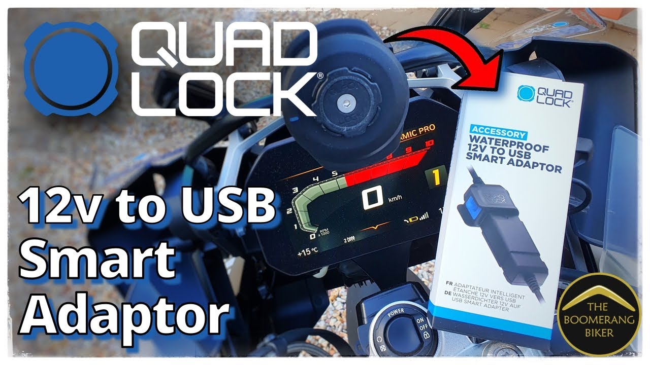 Quad Lock 12v to USB Smart Adaptor - Unbox & Install - BMW R1250