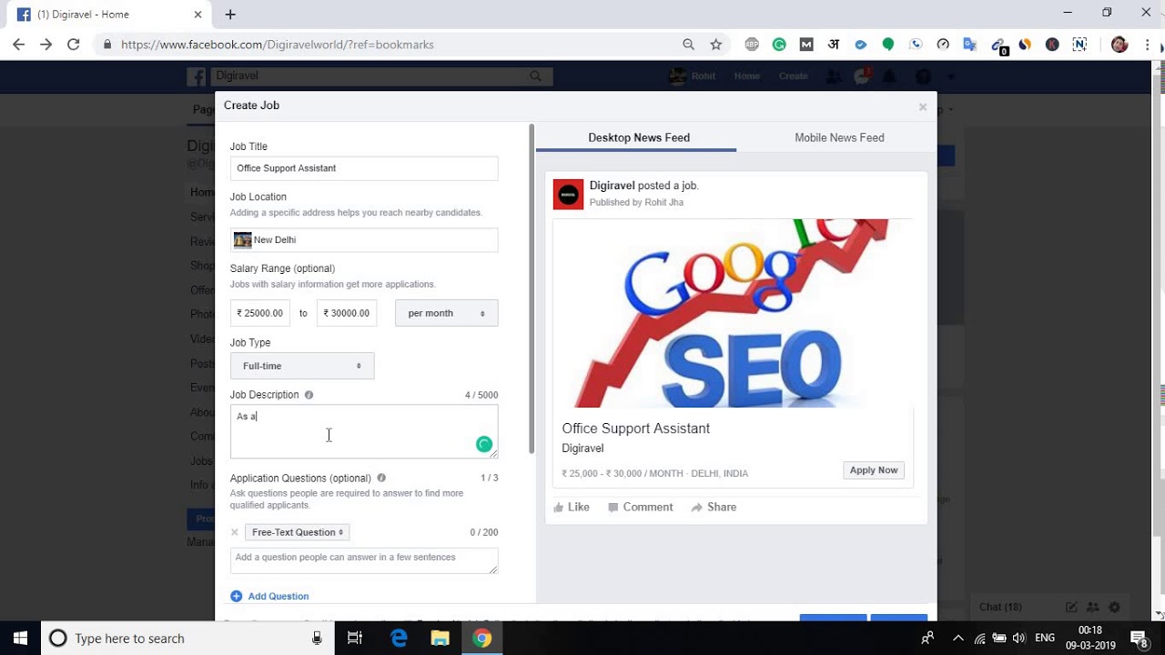 How to Post Job on Facebook YouTube