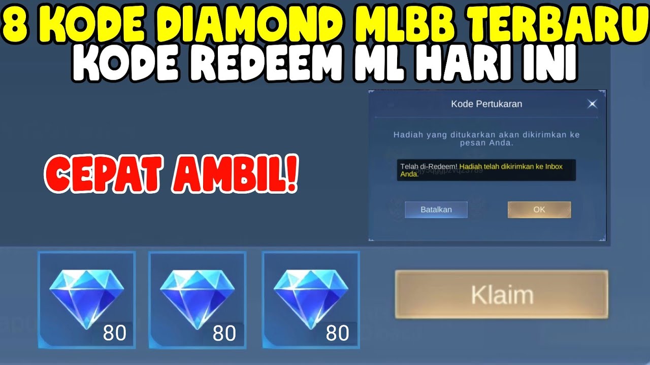 8 KODE REDEEM DIAMOND MOBILE LEGENDS GRATIS - KODE REDEEM ML HARI INI ...