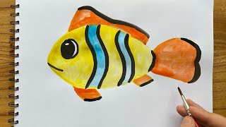 картинка: Как нарисовать МОРСКУЮ РЫБУ #рисунок_рыбки