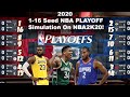 1-16 Seed NBA Playoff SIMULATION for the 2020 NBA Playoffs ON NBA2K!