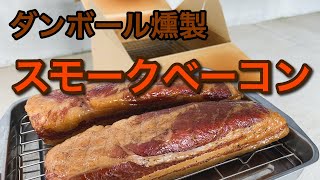 【ダンボール 燻製 ベーコン】スモークベーコンを１００均ダンボール燻製器で作る