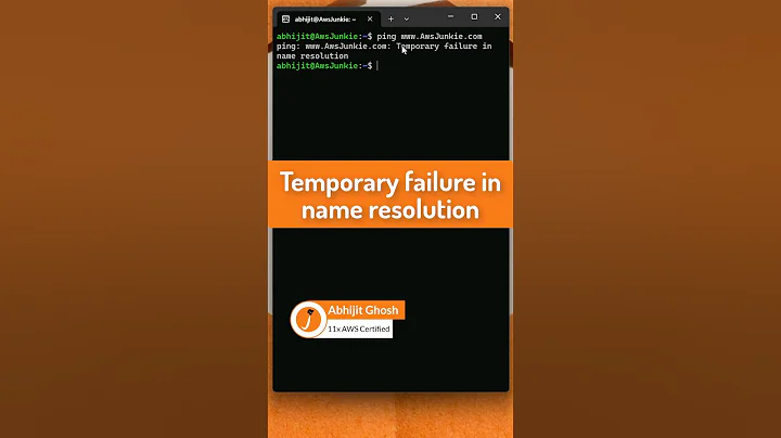 Temporary failure in DNS name resolution | Temporary failure resolving | WSL