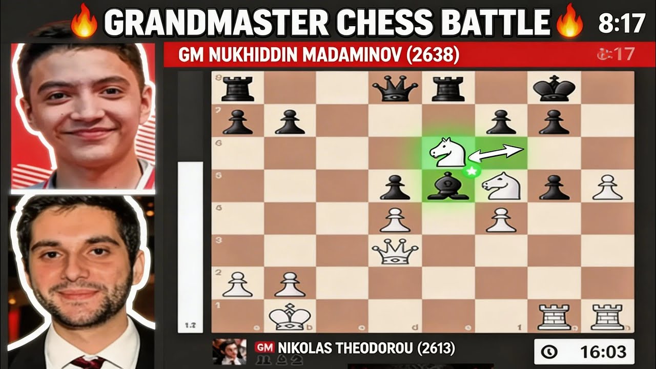 🔥 Nikolas Theodorou vs Mukhiddin Madaminov | UzChess Cup 2025