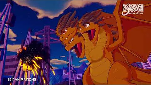 Baby Mothra vs. Mecha Godzilla, King Ghidorah, Rodan – Animation 10