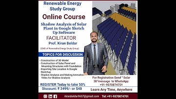 Online Course on Shadow Analysis of Solar Plant in Google Sketch Up Software