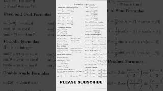 Trigonometry Formulae : Must for all Govt. Exam #ssc #govtexam #trigonometry #viral