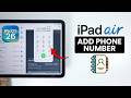 How to Add Phone Number on iPad Air M4 - Save Phone Number (iPadOS 26)