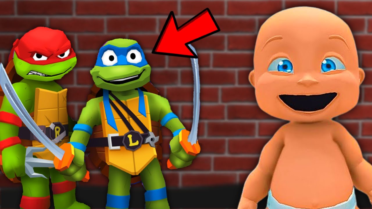 Baby Meets The NINJA TURTLES!