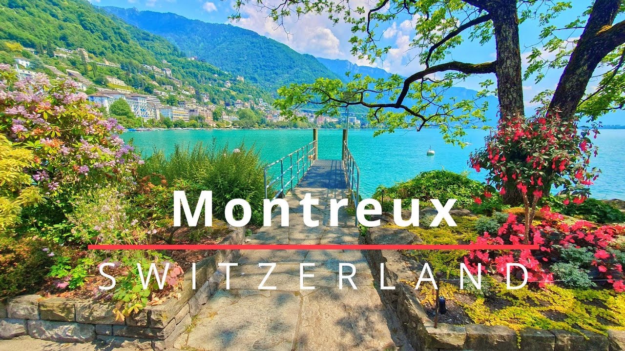 Walk along the flowery Promenade in Montreux Switzerland