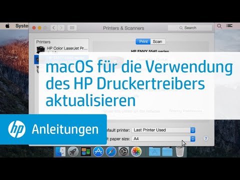 Aktualisieren von Mac OS X zur Verwendung des HP Druckertreibers