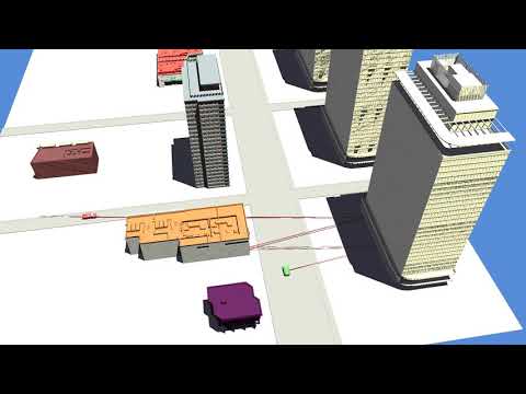 Visualization of a VANET simulation. Viray