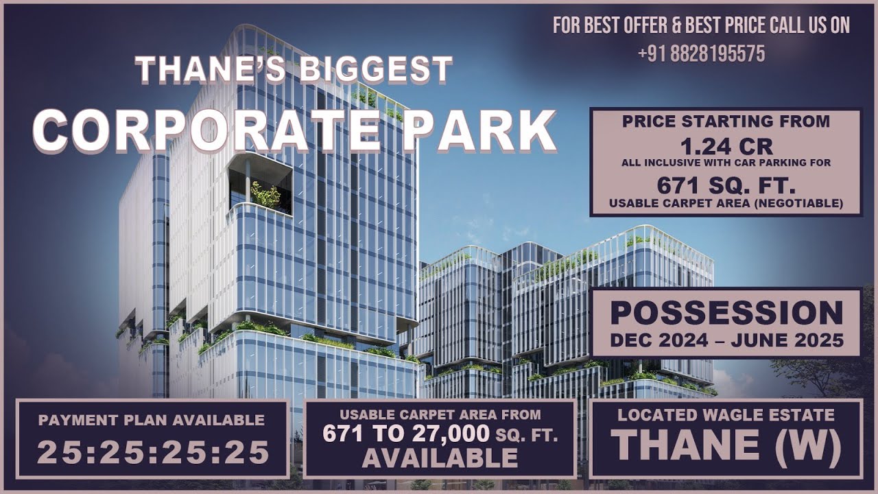 EXCLUSIVE COMMERCIAL SPACE |650-27,000 SQ FT | STARTS FROM 1.24 CR ALL INCLUSIVE|WAGLE ESTATE|THANE