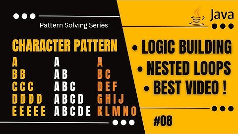 Print character Star Pattern || Java pattern solving series || nested for loop #bestvideo