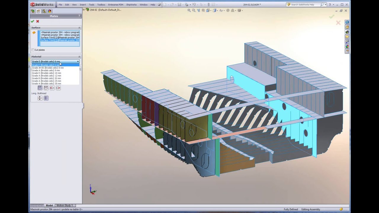 ship steel structures design in solidworks - plates