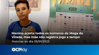 Menino acerta os 6 números da Mega da Virada, mas mãe não fez o jogo