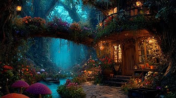 Enchanted Peaceful Fairy Village Ambient | Soft Magical Music with Gentle Lake + Bird Sounds