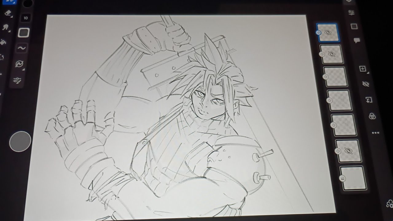 My Cloud ff7 Fanart of @NGreentail 's fanart