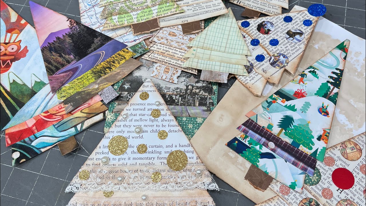 Paper Christmas trees - easy and so versatile! | #junkjournalideas