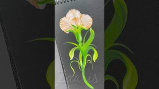 💯One Stroke Painting 👌WOW GOLD Carnation acrylic 🎨🖌️ #shorts #art #viral #gold #carnations #wow