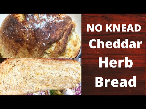 NO KNEAD Cheddar Herb Bread