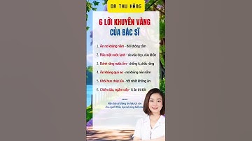 6 lời khuyên vàng của bác sĩ #drthuhang