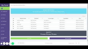 Send Absent Attendance SMS to student | SMS Management | Smart Classes | English