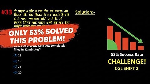 #Day33 Two pipes A and B can fill a tank in 48 minutes and 66 minutes respectively. If both pipes