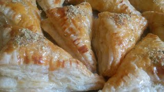 وربات بالقشطة(شعبيات) بعجينة البف باستري#puff pastry with Sweet Cream##حلويات رمضان#