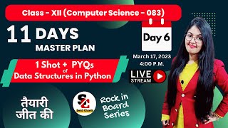 1 Shot and PYQs of Data Structure - Stack in Python | Important Questions Class 12 Computer Science