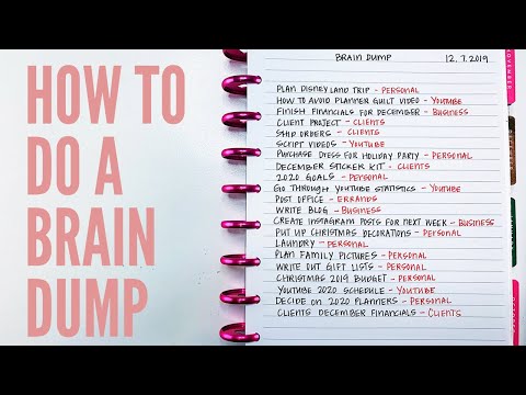 How To Do A Brain Dump #adulting201