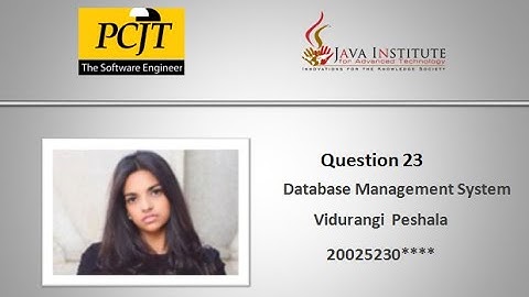 Database Management System | Question 23| Java Institute