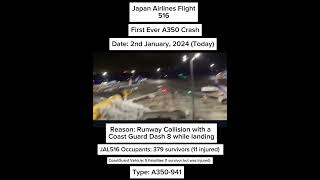 First Ever A350 Crash (JAL516) #aviation #planecrash #japanairlines #516 #disaster